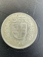 5 Franken Muenze 1932 5fr Silber guter Zustand