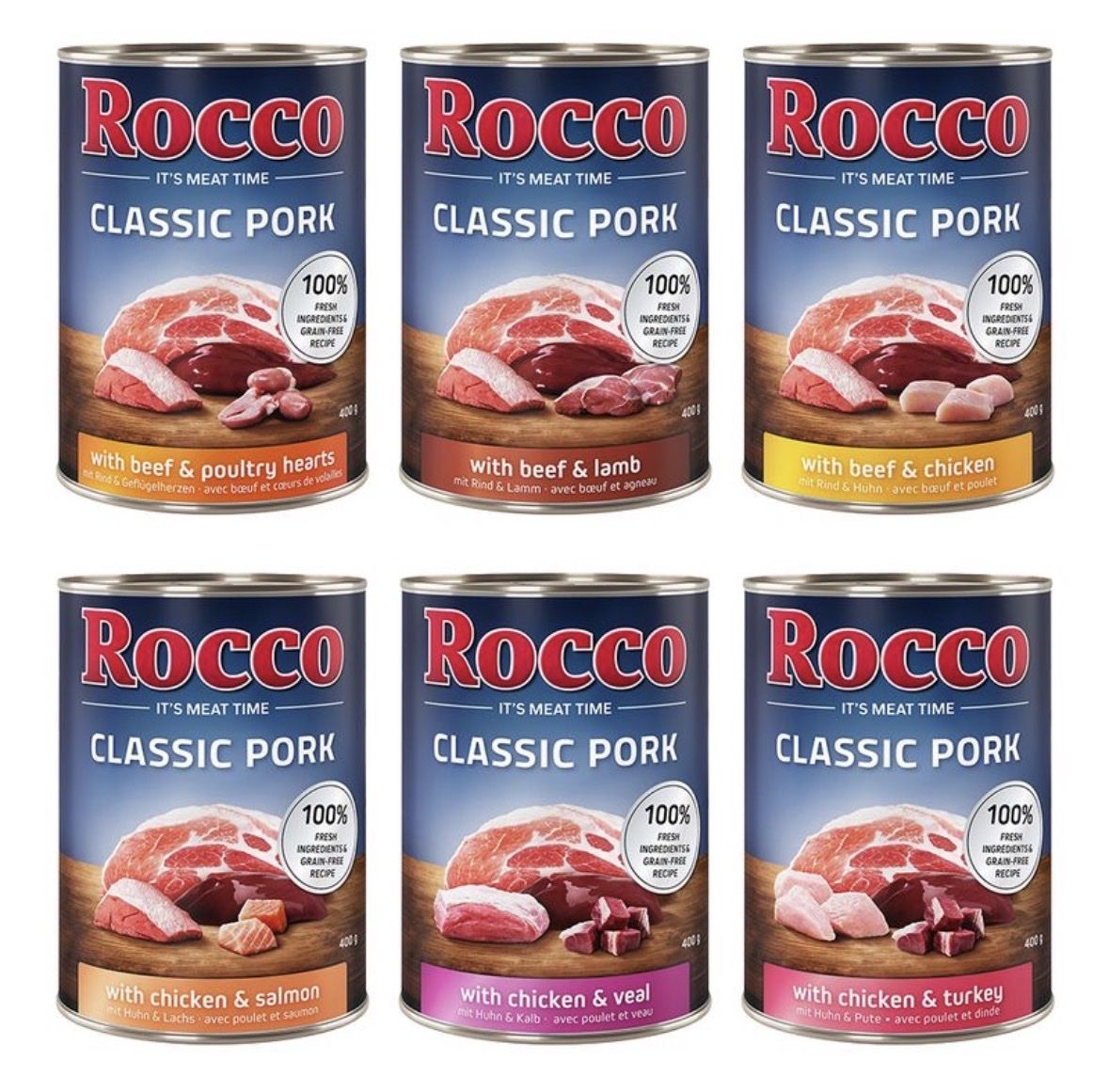 Futter: Rocco Classic Nassfutter 18 x 400g Dosen – Neu und originalverpackt aus Riehen von DogCare_Totolino