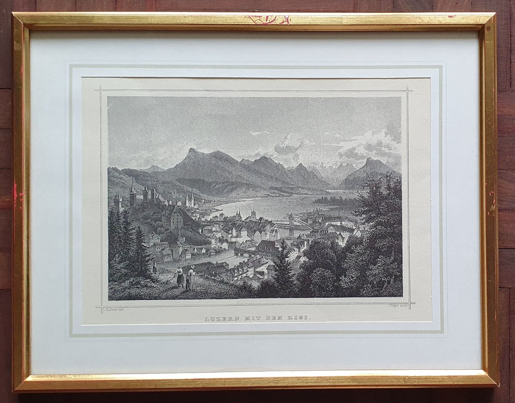 Grafiken & Lithographien: Bild - Luzern mit Rigi,  Lithographie – Gebraucht aus Kreuzlingen von Rschweiz1