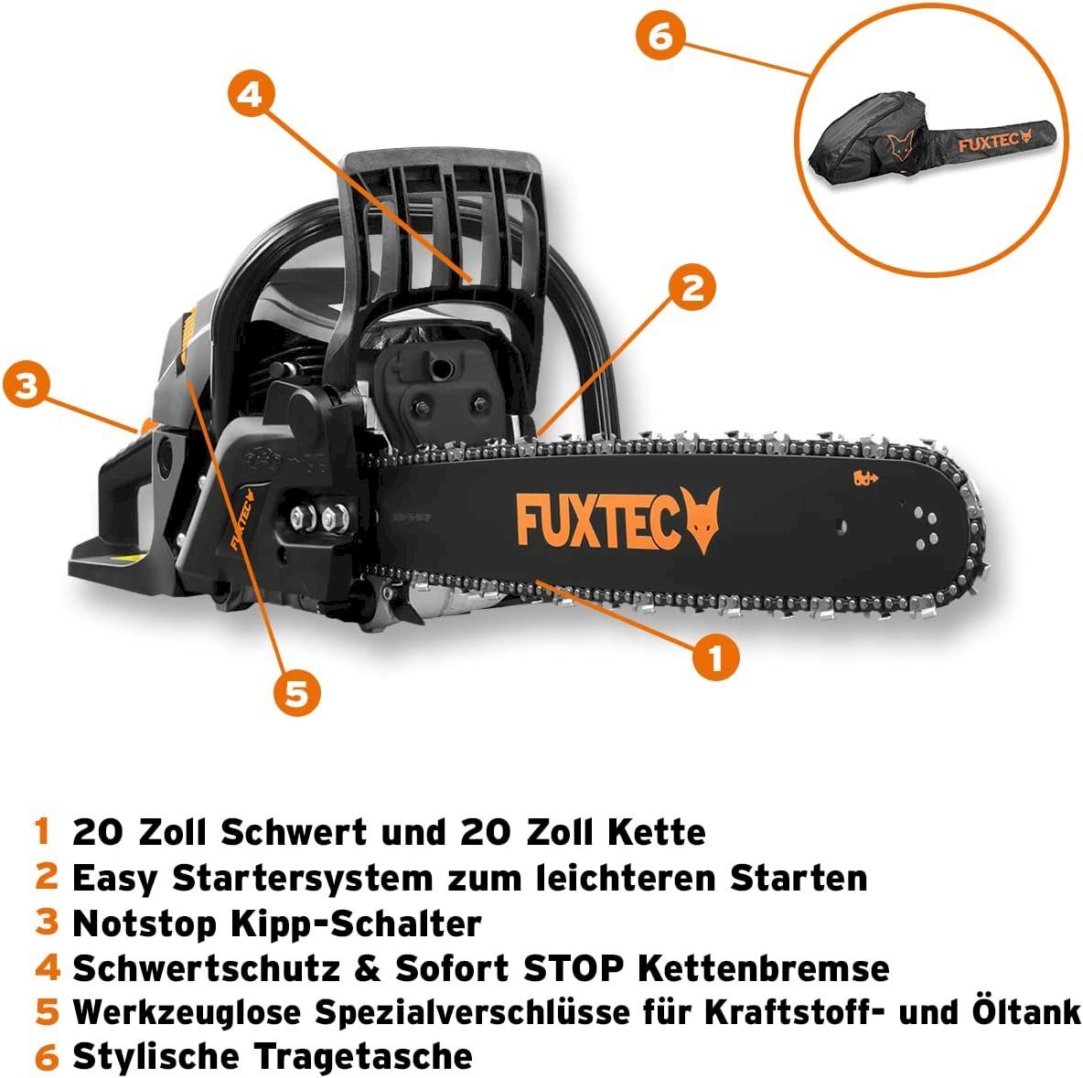 Sägen: FUXTEC Kettensäge FX-KS262 – Neu und originalverpackt aus Bottighofen von zaap 1