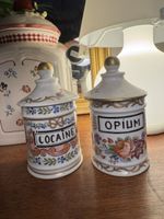 Pots à Pharmacie Vintage "Cocaïne" et "Opium" Rares!