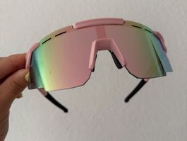 Sportbrille pink verspiegelt neuwertig
