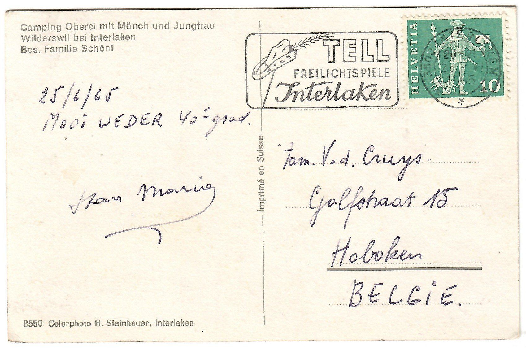 Cartoline postali: Ansichtskarte Wilderswil,  Camping Oberei – Usato da Kerns venduto da etma3 1