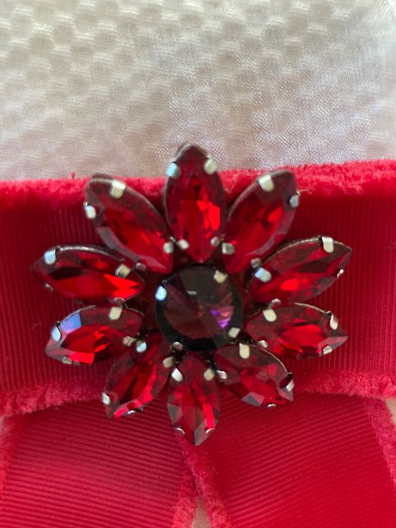 Hallhuber Brosche rot mit Glitzersteine (Neu (gemäss Beschreibung)) in ...