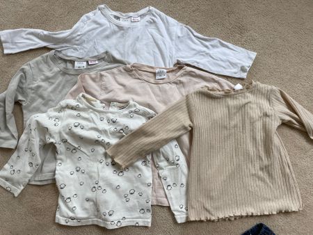 Long-sleeved girls shirts pack, size 98, very good condition