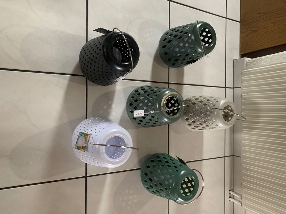 6 GARTEN LATERNEN LED VERSCHIDENE FARBEN OHNE BATTERIEN NEU 2