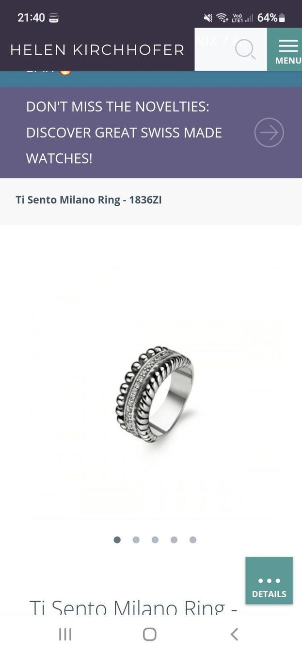 Ringe: Original Ti Sento silberring N.P 179 fr. – Gebraucht aus bellinzona von zeus6535