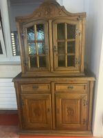 Buffet 2 corps bois massif sculpté vintage bon état