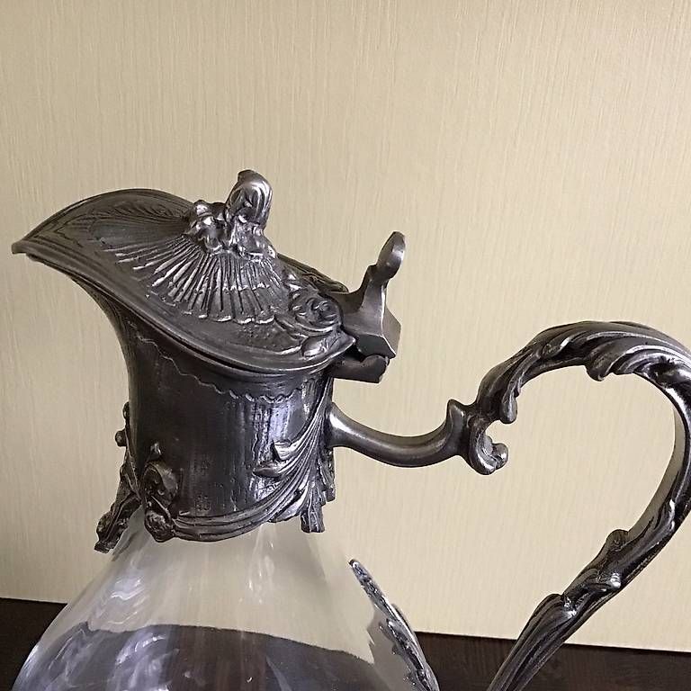 Caraffe: 55 JÄHRIGE ZINN/GLASKARAFFE MASSIV – Usato da Kappel SO venduto da Happyday125 1