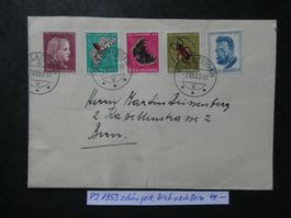 Pro Juventute 1953 schön gestempelter Brief nach Bern