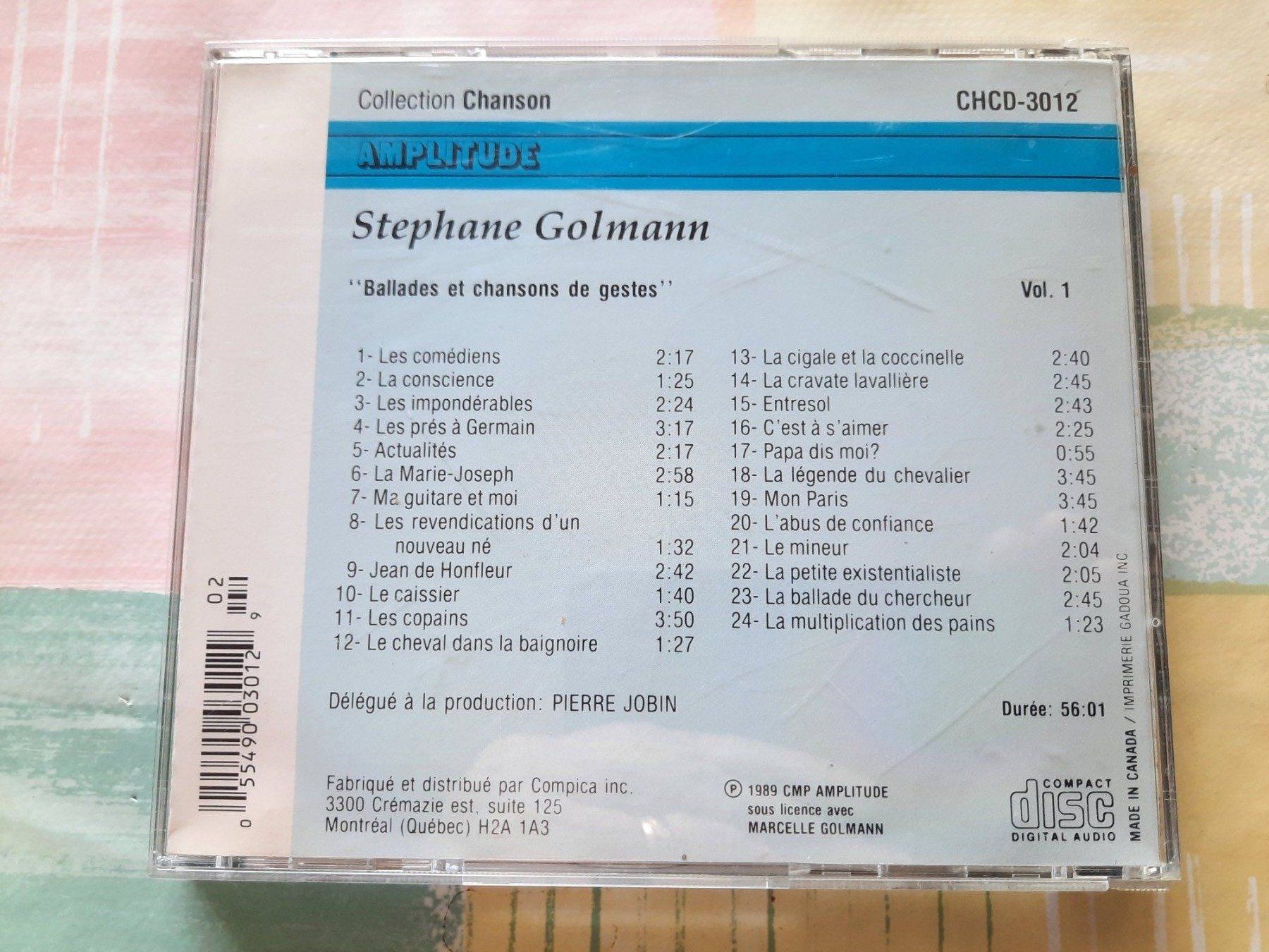 CDs: Cd Stephane Golmann - Ballades et chansons de gestes – D'occasion à Pully par bro_n52j 1