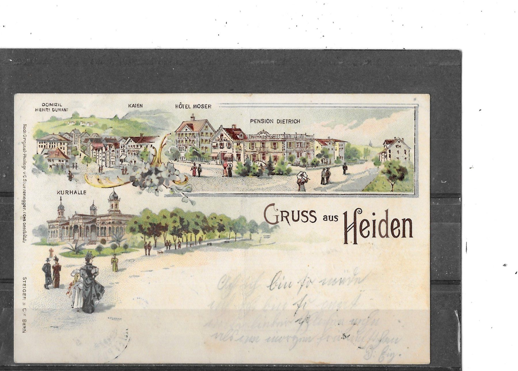 Cartoline postali: AR Gruss aus Heiden 1908 (Litho) – Usato da Schocherswil venduto da Wilare