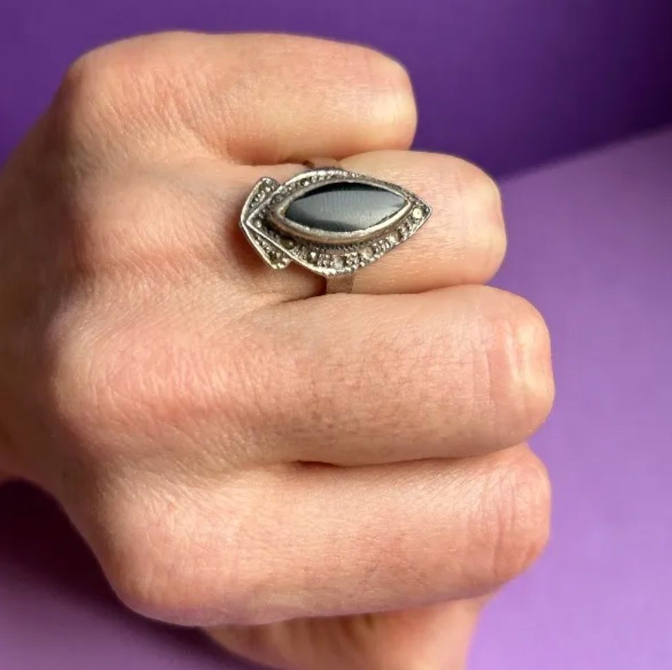 Onyx Anelli: Silberring Onyx Tropfen (54) – Usato da Laufen venduto da Bellebellezza 5