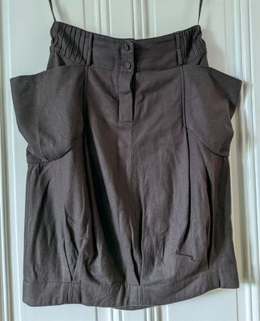 GUDRUN SJÖDEN : Jupe en laine brun-taupe lagenlook M