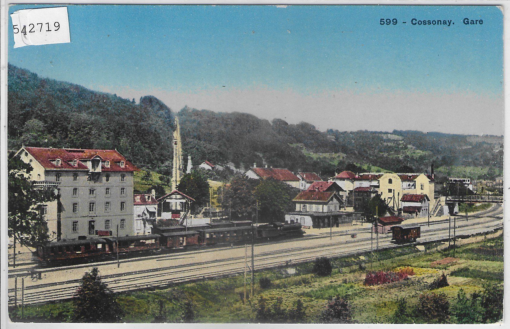 Cartoline postali: Cossonay - gare - Litho – Usato da Ettingen venduto da Kartenplanet