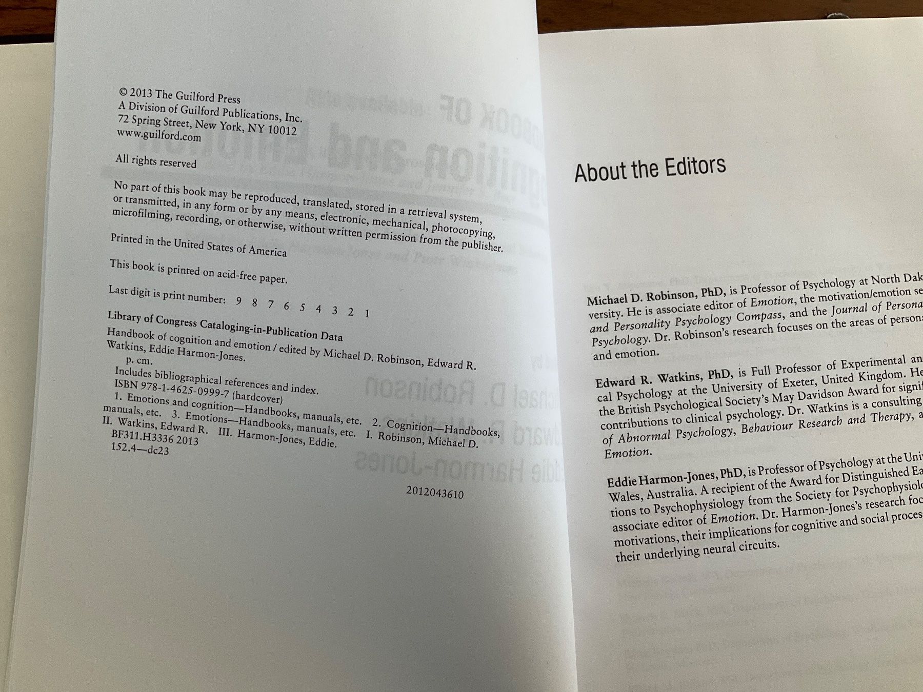 Libri: Handbook Cognition and emotion : Michael D. Robinson – Usato da Avenches venduto da Lactobacille 2