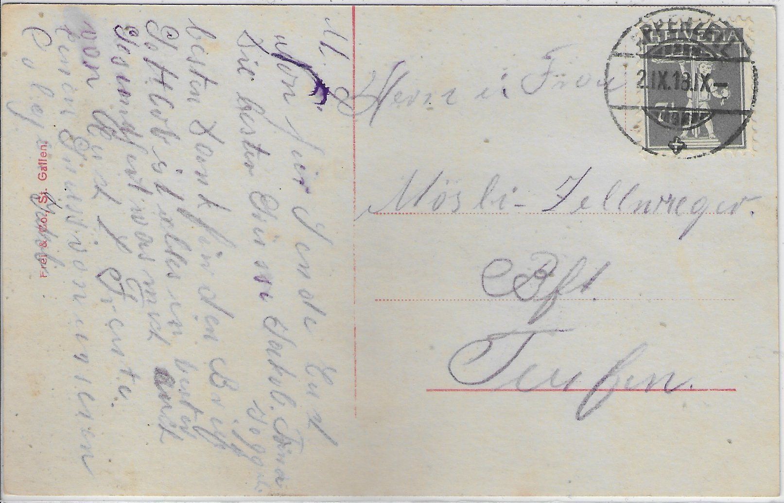 Cartoline postali: Weissbad mit Marwies, Ebenalp, Oehrli – Usato da Ettingen venduto da Kartenplanet 1