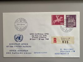 1968 UNO-Conf. ONU Eings. Brief Sonder-Couvert