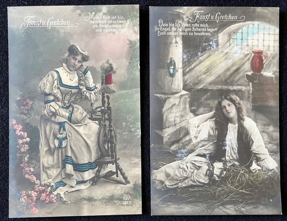 Faust und Gretchen, 2 Ak's mit Spruch Kaufen auf Ricardo