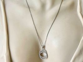 Silberkette 925 mit Zirkonia-Kreisanhänger –zeitlose Eleganz