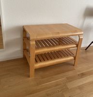 Schuhregal Holz hell 3 Ebenen gebogenes Design