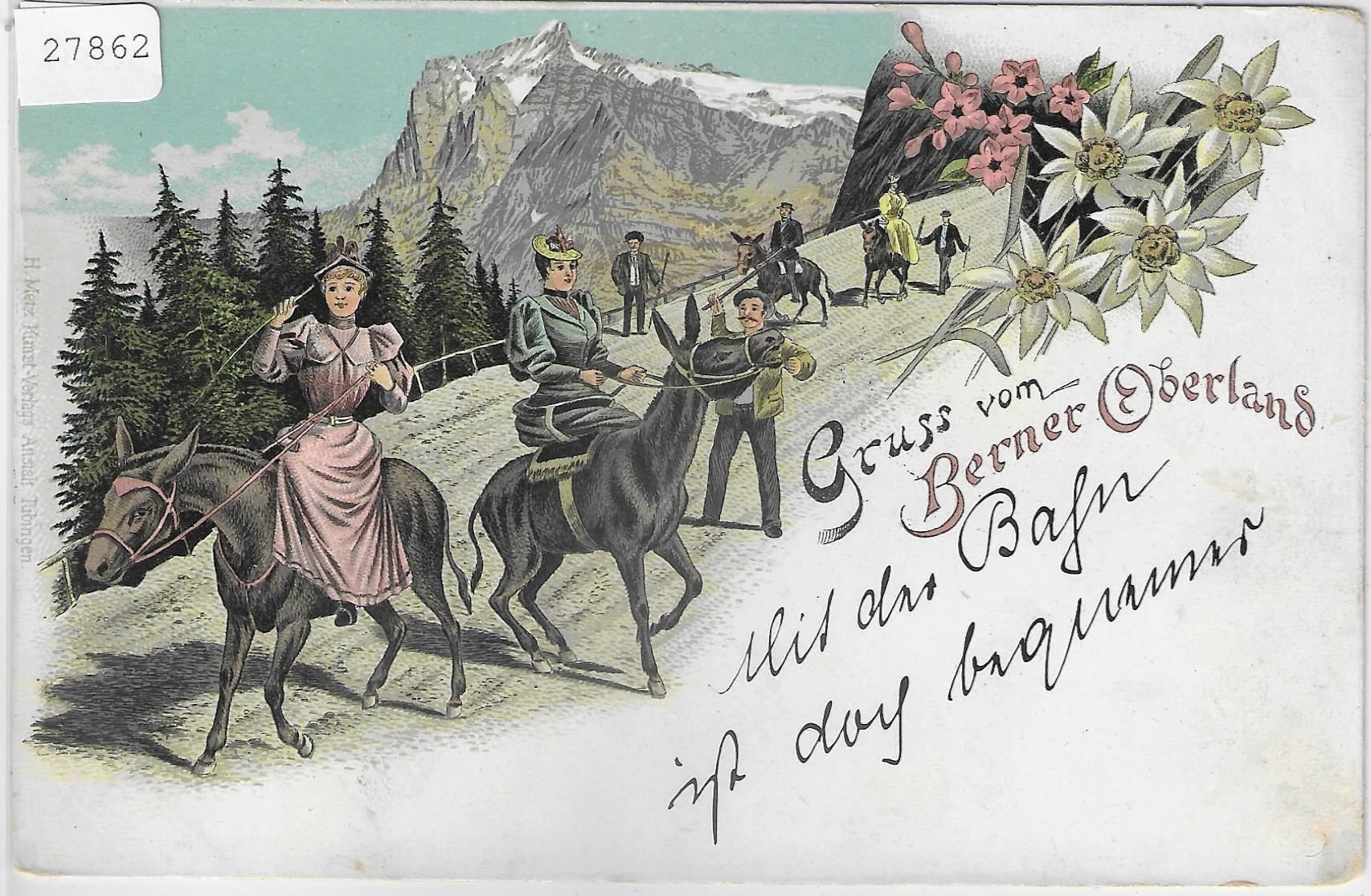 Cartoline postali: Gruss vom Berner Oberland - Litho – Usato da Ettingen venduto da Kartenplanet