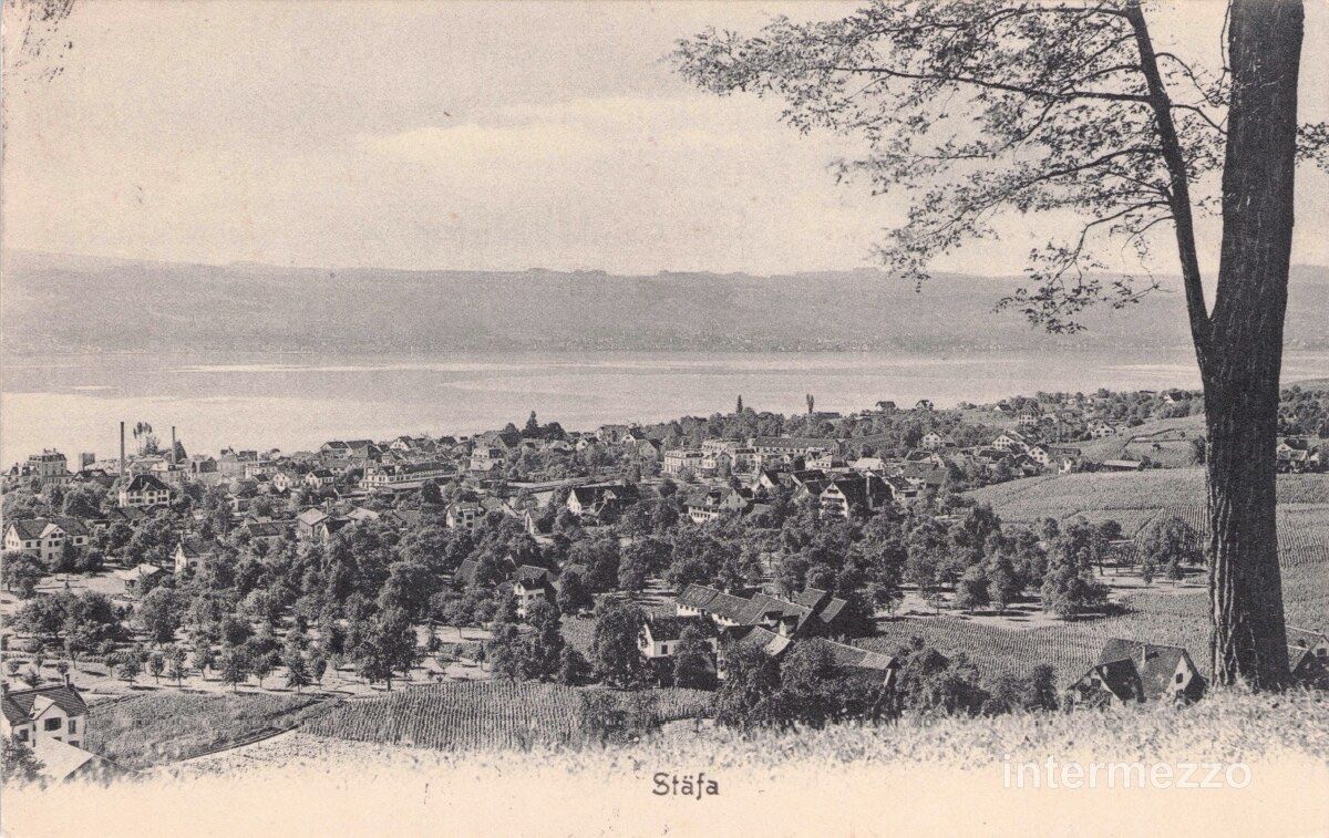 Cartoline postali: Stäfa ZH // 1909 Totalansicht // Sommer – Usato da Basel venduto da intermezzo12