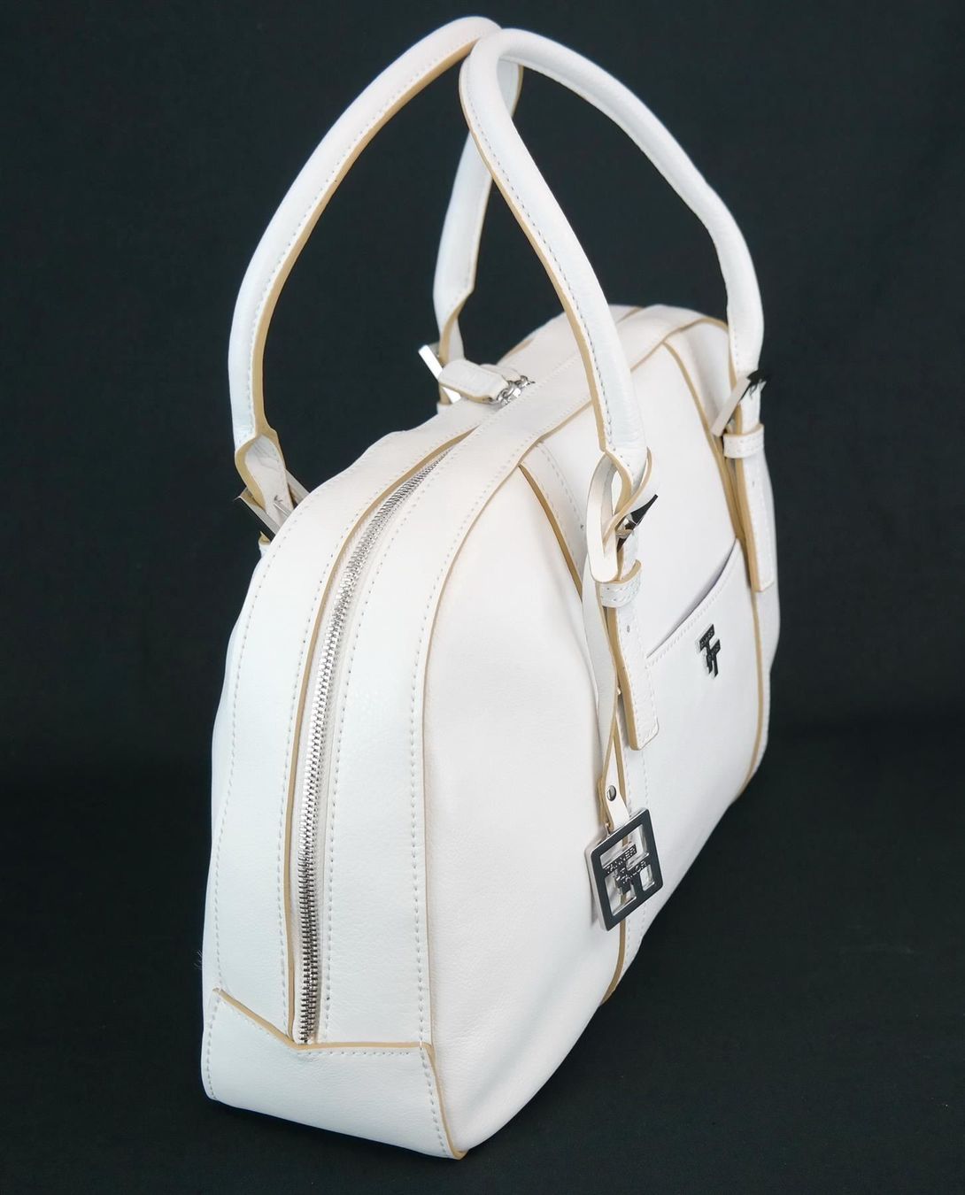 Valigie & Borse: Tasche Ledertasche/Echtes Leder/Laptoptasche/ weiss /NEU – Nuovo e nell'imballaggio originale da Wohlenschwil venduto da ABC-Vintage 3
