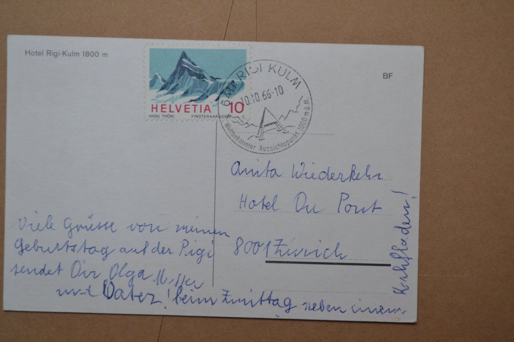 Cartoline postali: AK Hotel Rigi-Kulm SZ – Usato da Beinwil am See venduto da kajak55 1