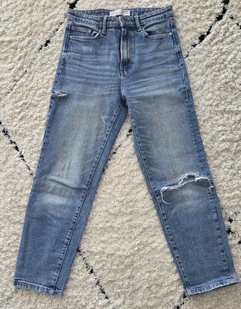 Blaue Stradivarius Jeans im Skinny-Fit mit hoher Leibhöhe