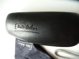 leeres Brillenetui hart; Enrico Coveri schwarz/weiss + Tuch