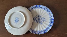 2 Unterteller China-Blau Rösslau DDR Porzellan, blau-