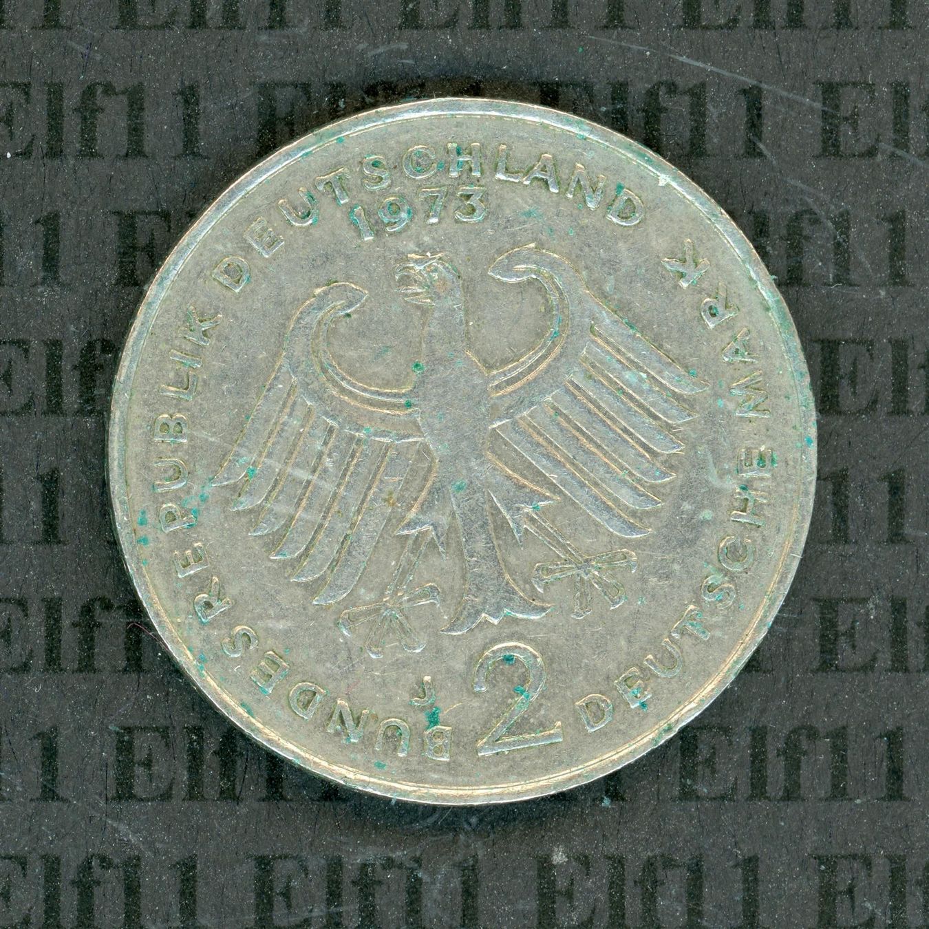 Tutti le monete: DEM___2.00 1973J Adenauer -vz 2 Deutsche Mark – Usato da Widnau venduto da Elf11