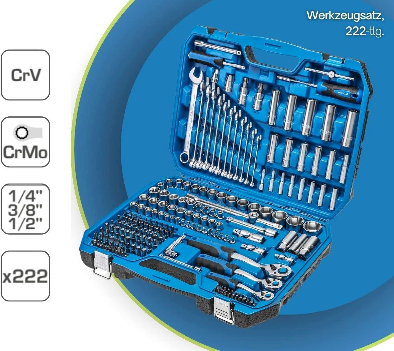 Tous les outils: Högert Technik Werkzeugset 222-tlg – Neuf avec emballage d'origine à Bottighofen par zaap 1