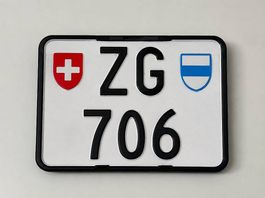 ZG 706 Kontrollschild / Kennzeichen Motorrad