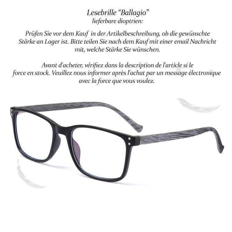 Occhiali & Lenti: Lesebrille Ballagio grau +1.0 +1.5 +2.0 +3.5 – Nuovo e nell'imballaggio originale da Pfäffikon SZ venduto da ANNAPURNA8091