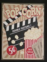 Retro Kino Popcorn-Bild auf Holz-Rahmen ca. 30 x 40 x 3 cm