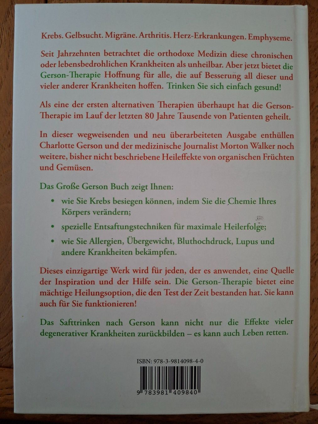 Libri: Das grosse Gerson Buch - Charlotte Gerson – Usato da Courlevon venduto da Eiscool 1