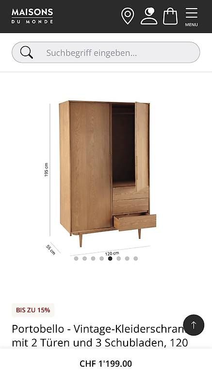 Maisons du monde Armadi: Maisons du Monde Portobello Kleiderschrank Eiche #2 – Usato da Finsterhennen venduto da NissyBunique 1