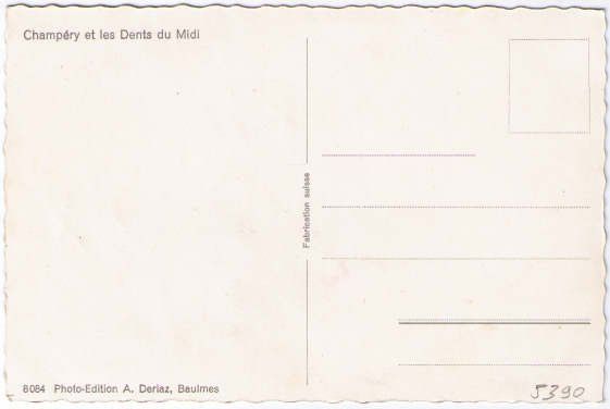 Cartoline postali: Champèry et les Dent du Midi – Usato da Binningen venduto da Mountainrider 1
