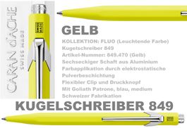 849.470 FLUO GELB * 849 Kugelschreiber CDA * Goliath Blau M
