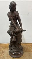 Bronzefigut ..Bronze of a Breton Girl..A. Massoulle 19 Jh. 