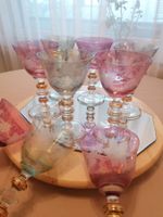 9er Set: Edle Vintage Weingläser, Kristallglas, handgesch...