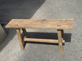Rustikale Holzbank, massiv, Länge 100 cm Hartholz