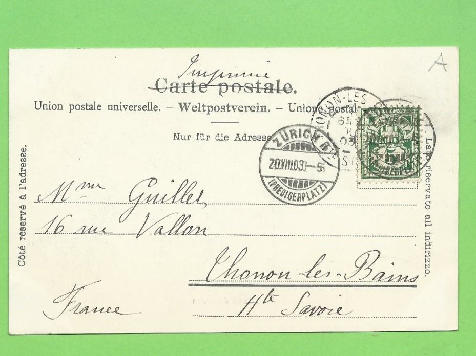Cartoline postali: Zürich und die Alpen – Usato da Zürich venduto da t24_de 1