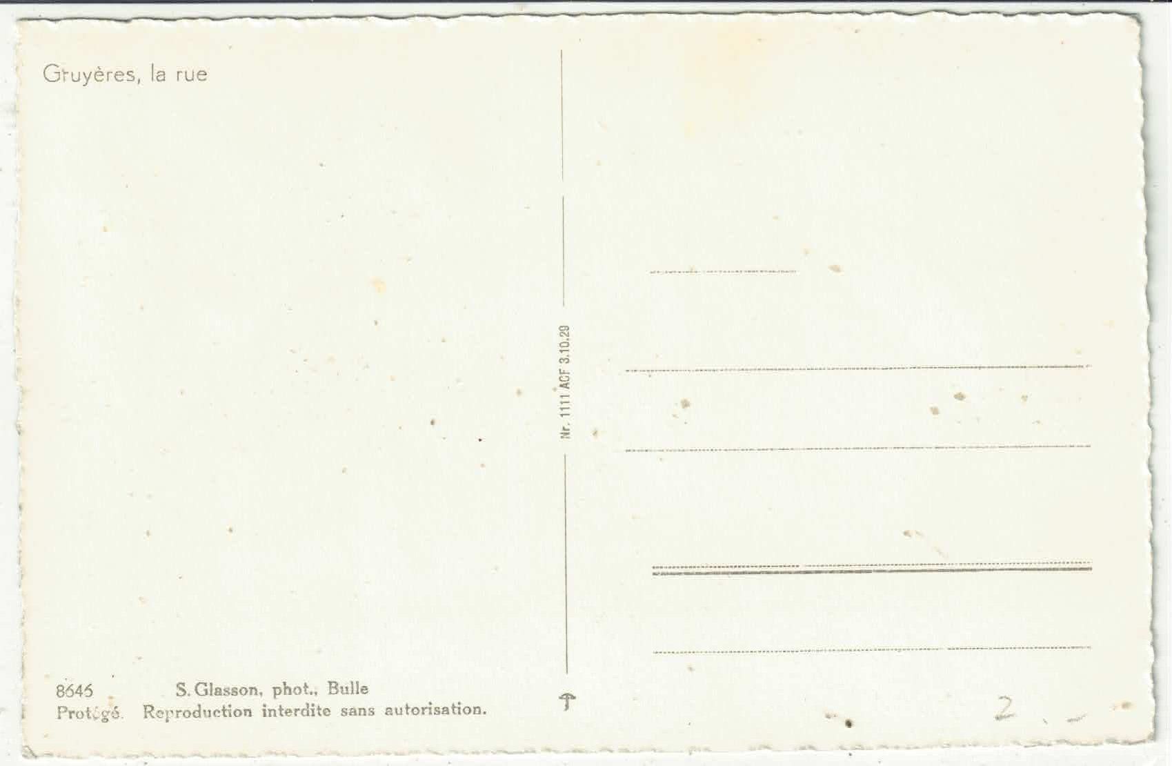 Cartoline postali: Gruyeres - La Rue – Usato da Ettingen venduto da Kartenplanet 1