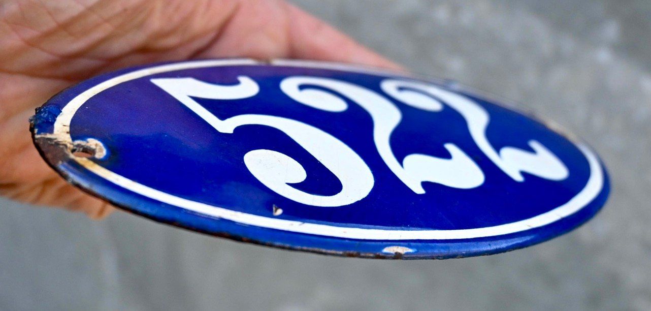 Insegne: antik Emailschild Hausnummer 522 emaille oval – Usato da Pfaffhausen venduto da mono_rec 6