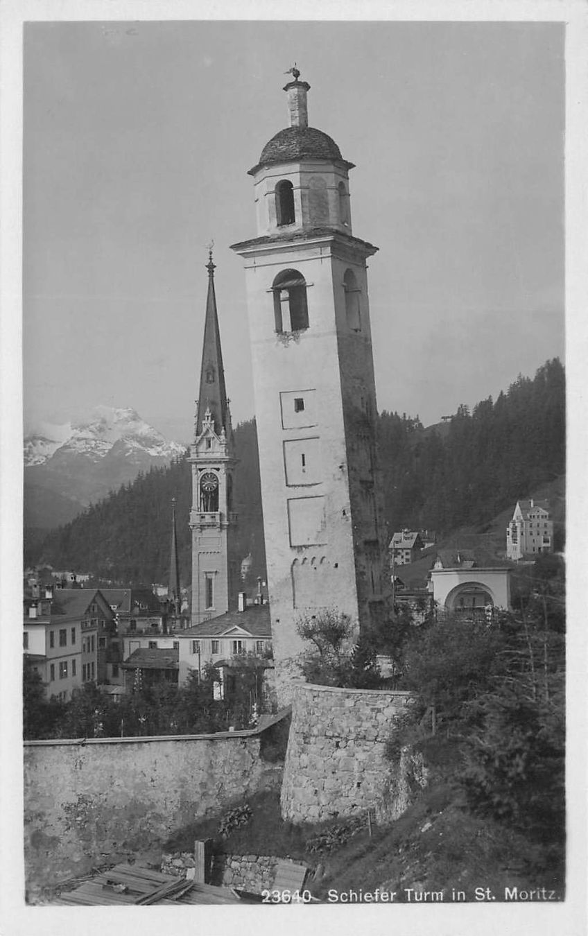 Cartes postales: Schiefer türm in St. Moritz – D'occasion à Biasca par Blenio71