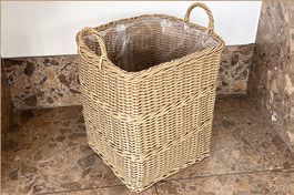 Korb aus braunem Polyrattan für Pflanzen, 46 x 46 x 53 cm
