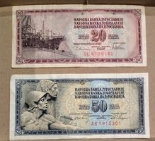 Jugoslawien Banknoten 20 & 50 Dinara